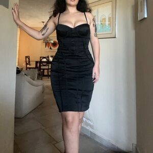 Black satin corset dress by Karen Millen size US 8/UK 12 🖤